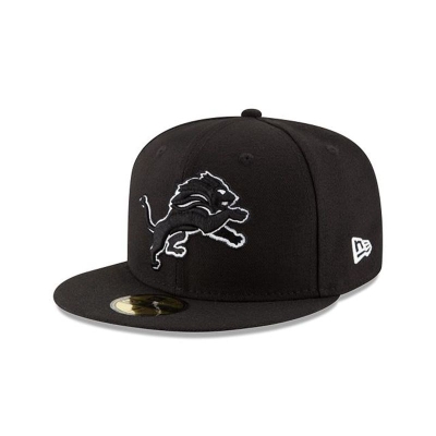 Detroit Lions Gorra | New Era NFL 59fifty Fitted Cap Mexico - Negros